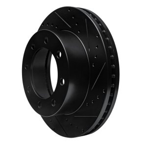 Ford F-250 Super Duty Brake Rotor (1) - Front Right - R1 Concepts - Drilled & Slotted - Black - `05-`12